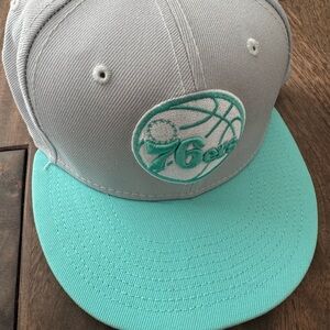 Philadelphia 76ers New Era 9FIFTY Snapback Hat Gray Teal NBA Cap
